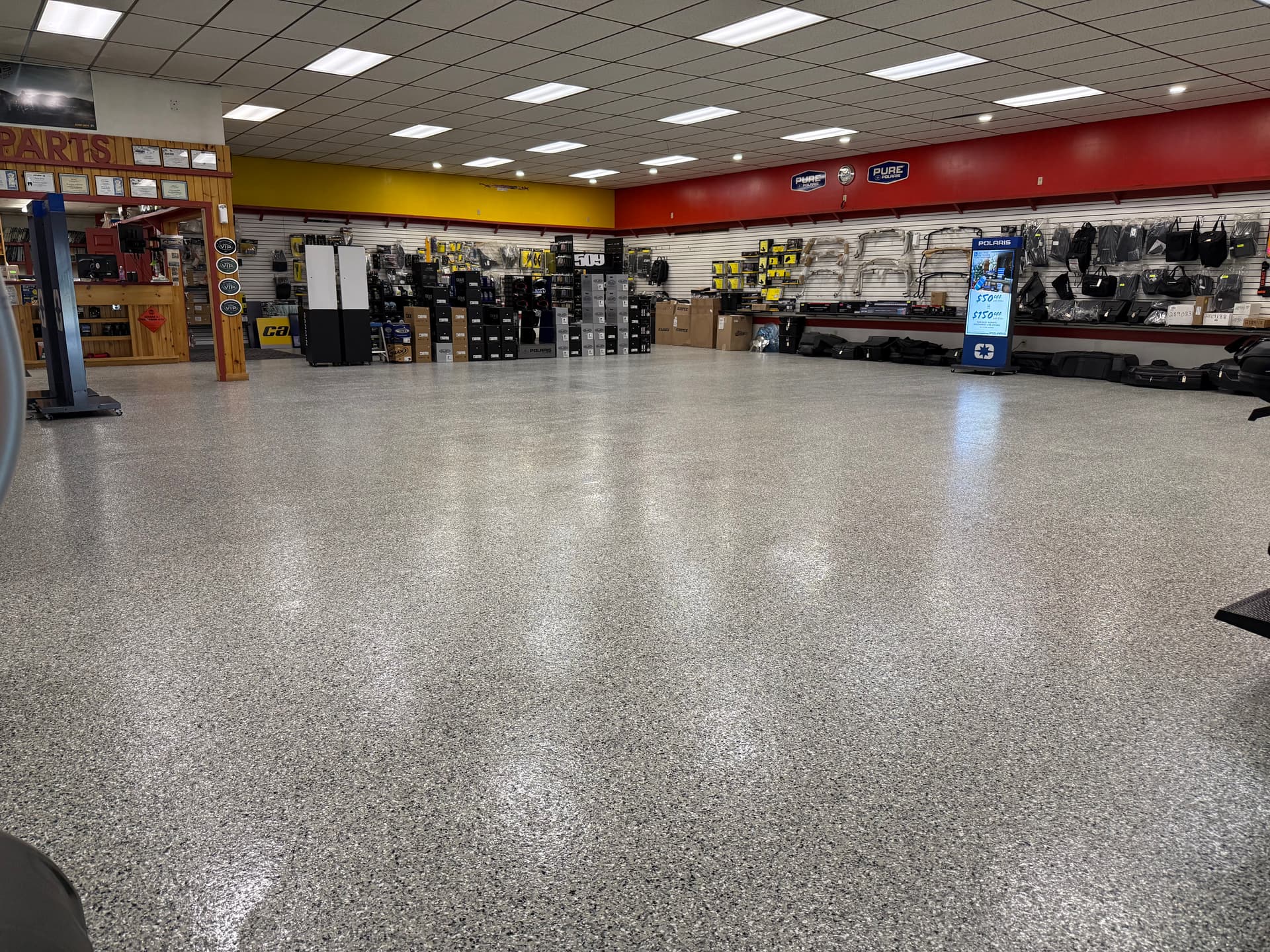 Acrylic flake garage floor